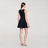 Darcy Short Dress With Pearl Collar Black