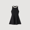 Darcy Short Dress With Pearl Collar Black