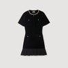Isadora Short Velvet Dress Black