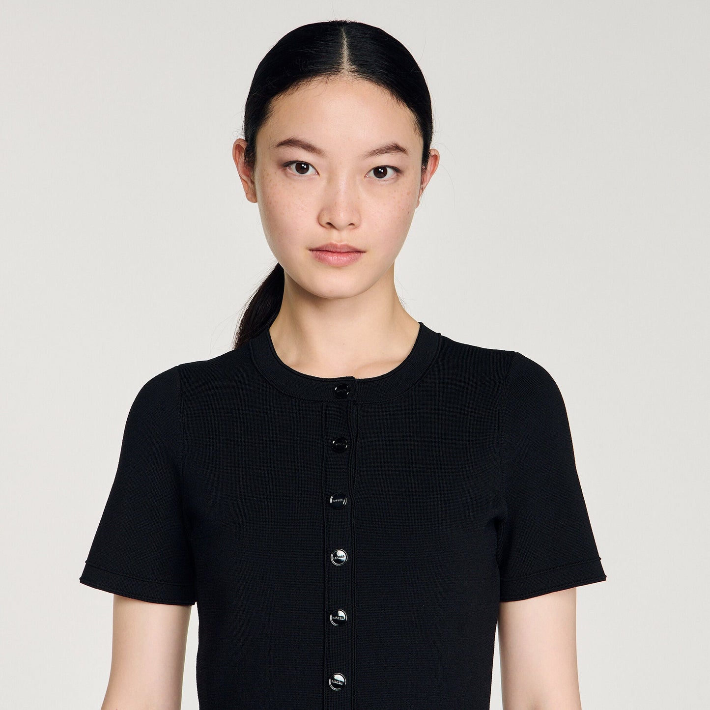 Judith Peplum Knit Maxi Dress Black