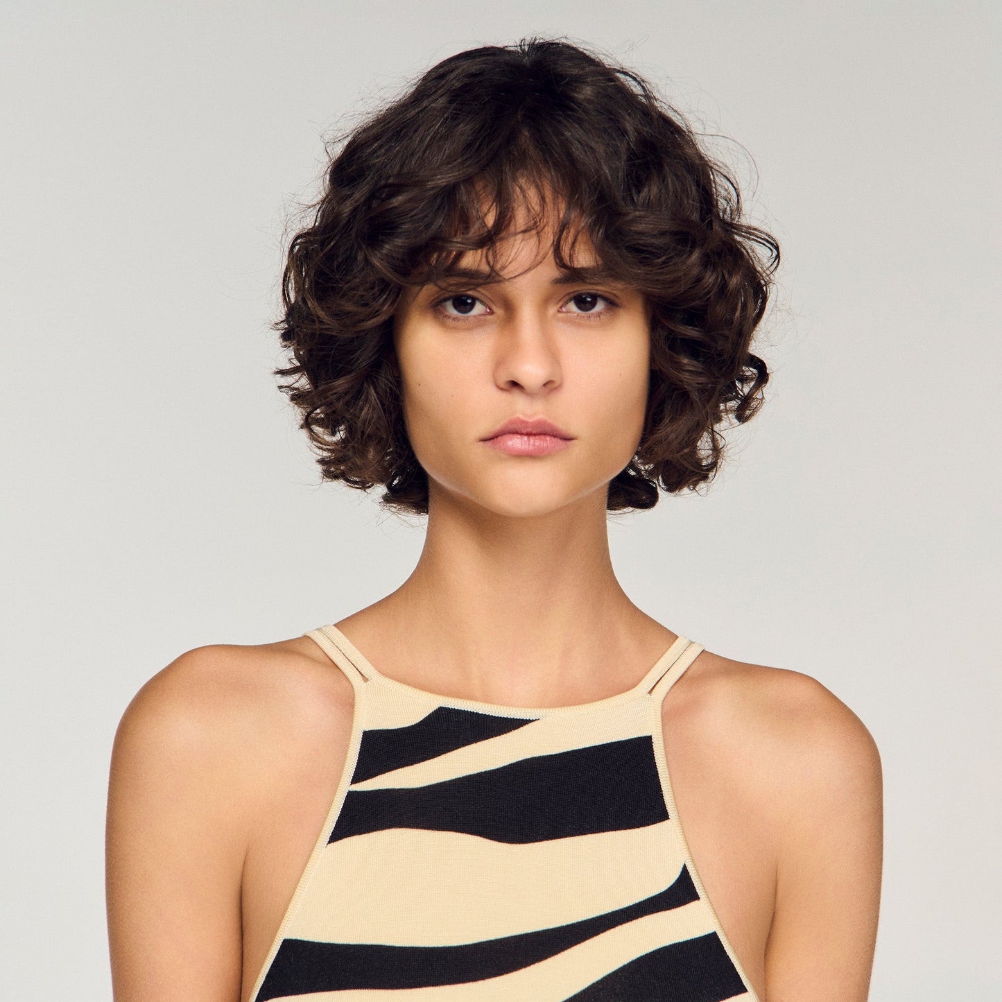 Zebraza Zebra Print Knit Maxi Dress Ecru / Black