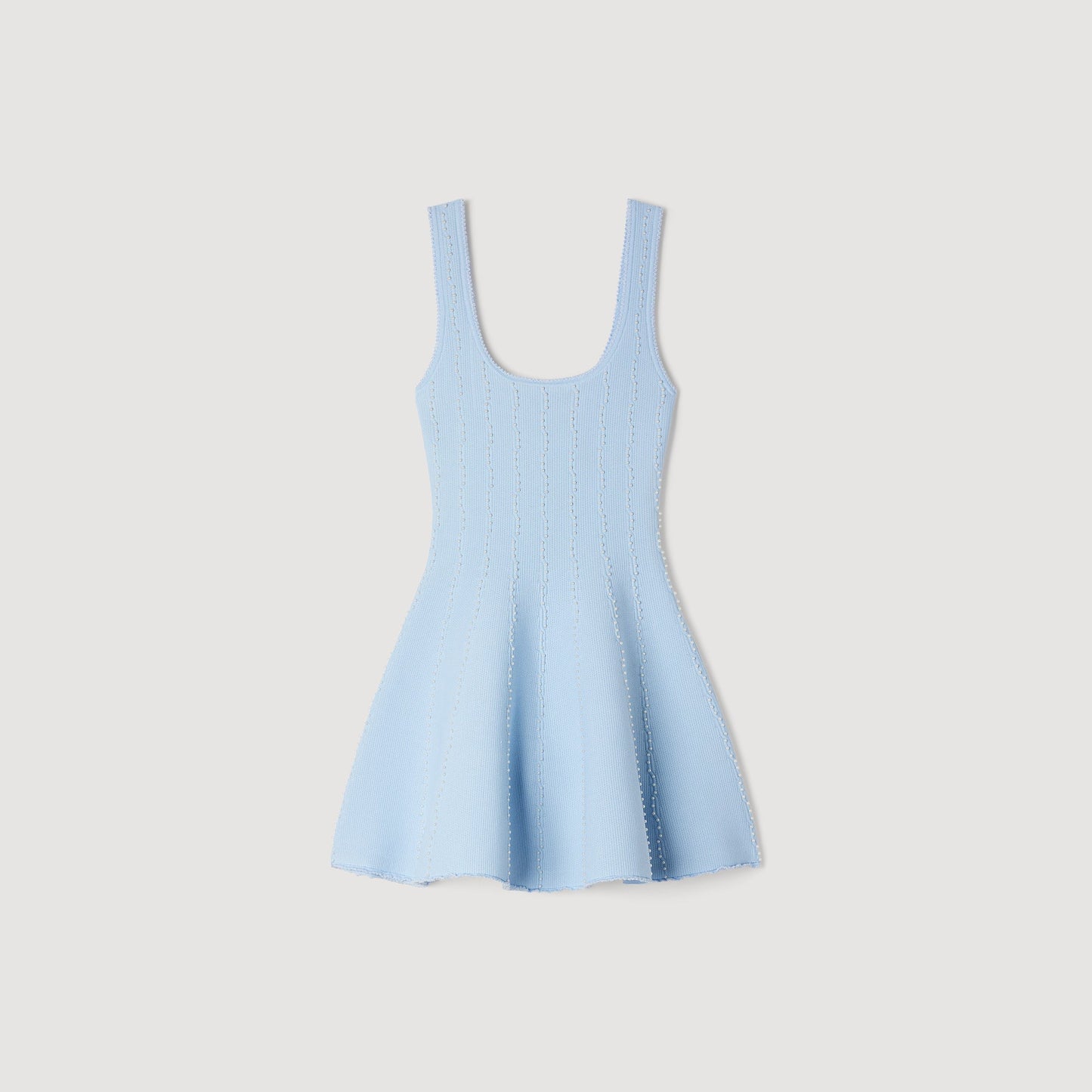 Lyssandra Beaded Knit Short Dress SKY BLUE