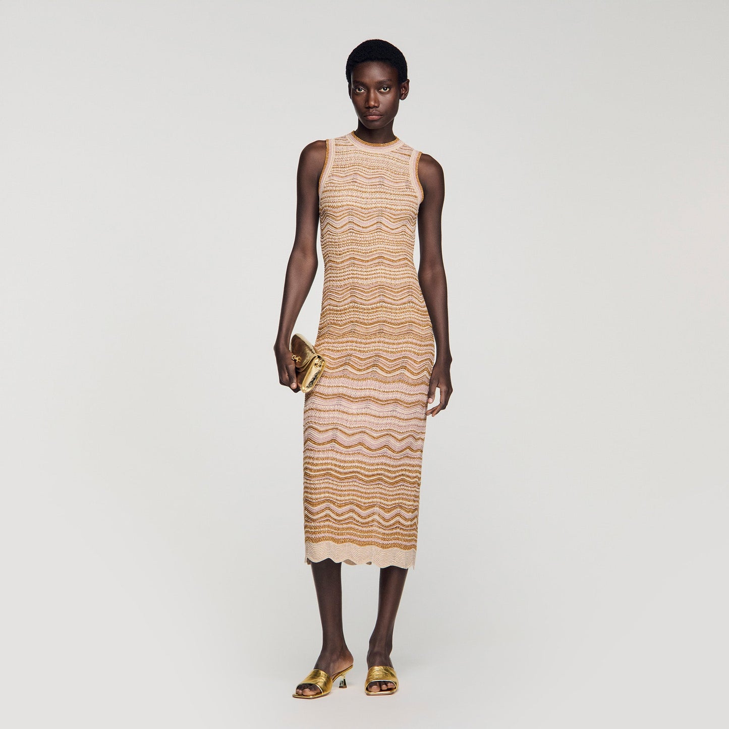 Raffaela Fancy Knit Maxi Dress Brown