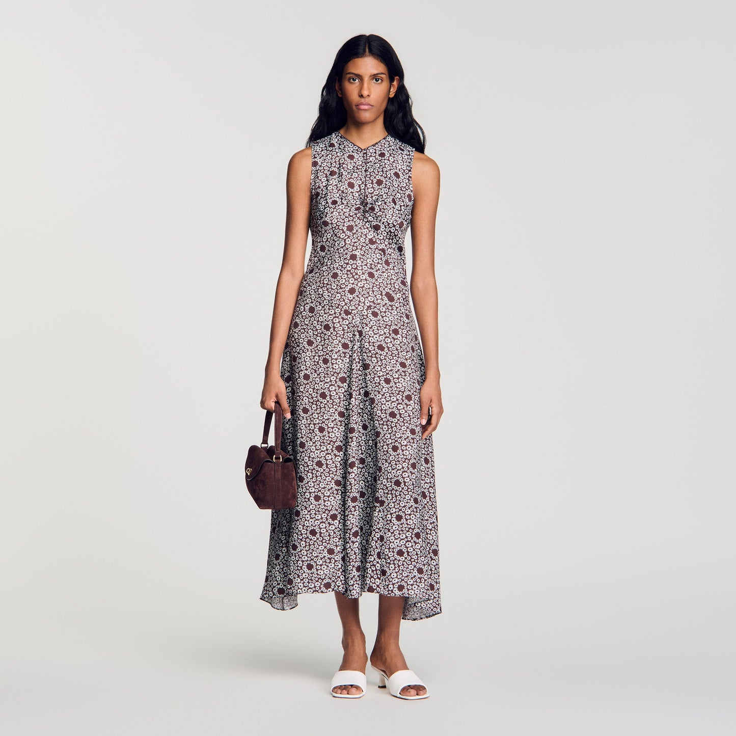 Maira Daisy print maxi dress Brown