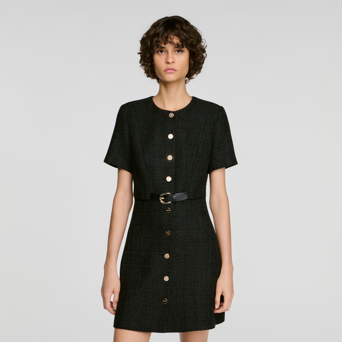 Palace 2-in-1 tweed dress Black