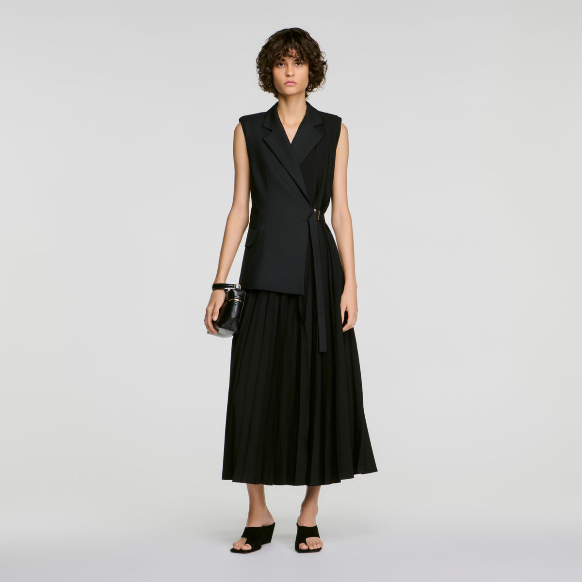 Eleonore 2-in-1 wraparound maxi dress Black