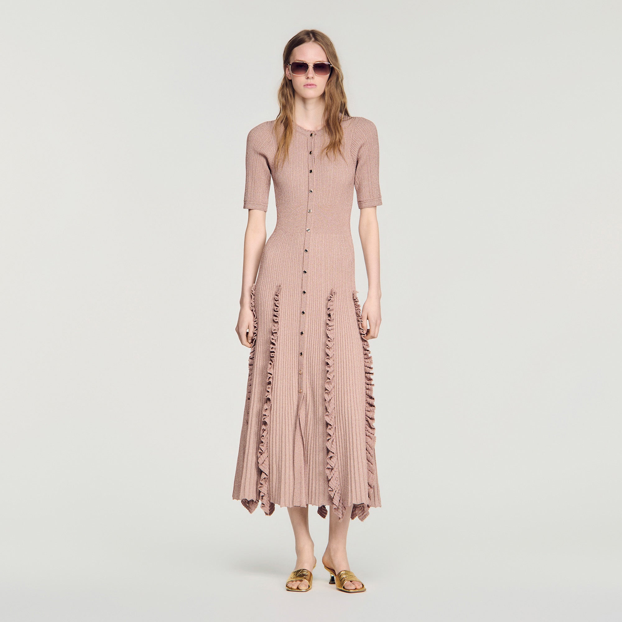 knit maxi dress sandro Pietrarosa Sparkling Nude ES-SALE-DRESSES