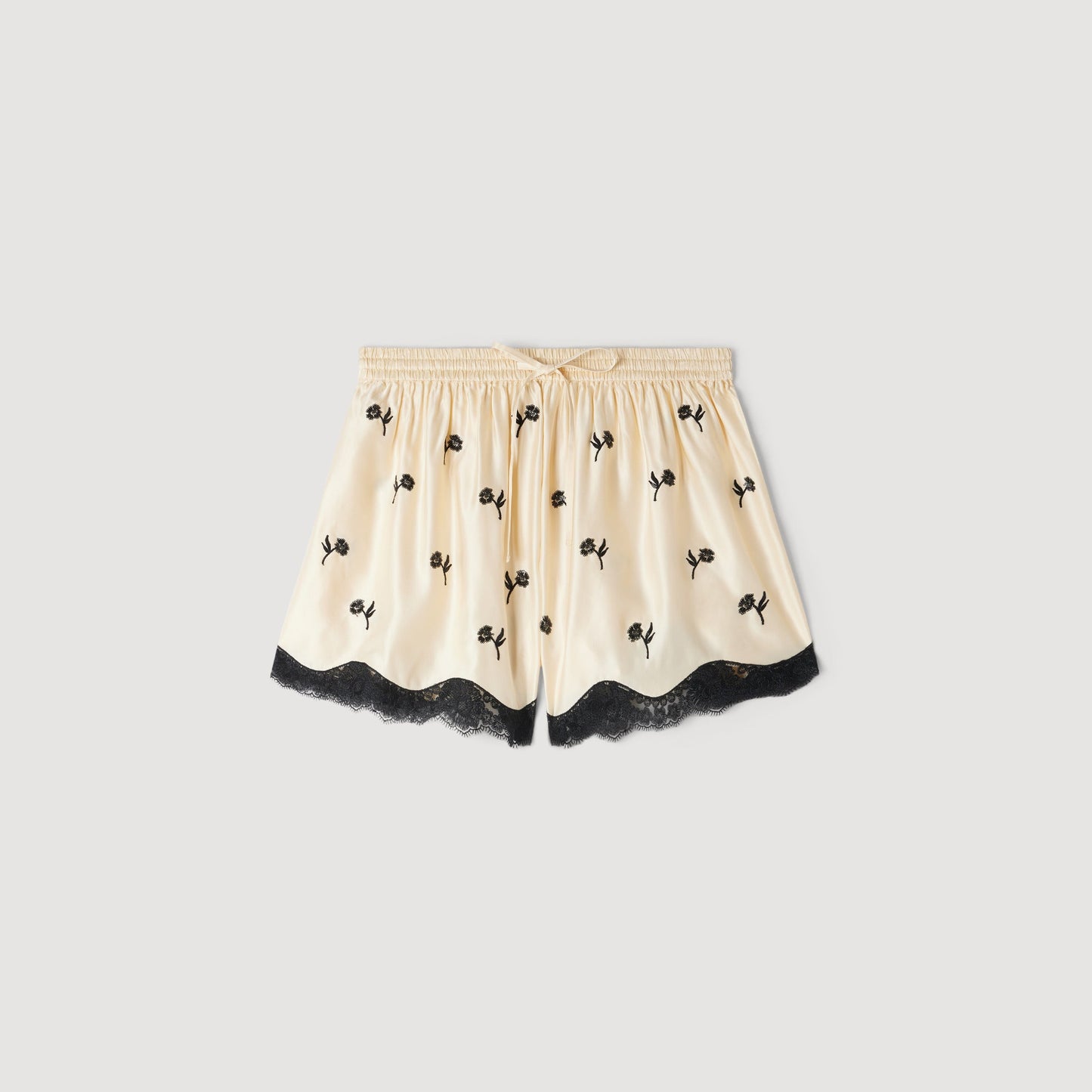 Ody Floral Embroidered Shorts Vanilla