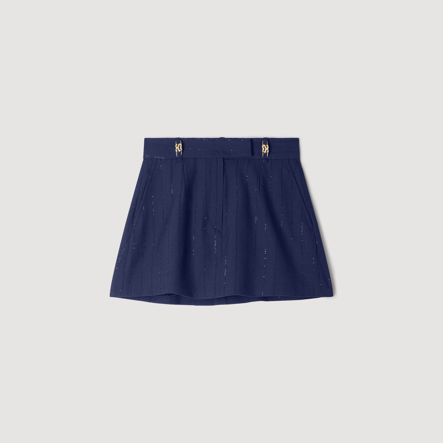 Babylone Striped sequin skort Dark Navy