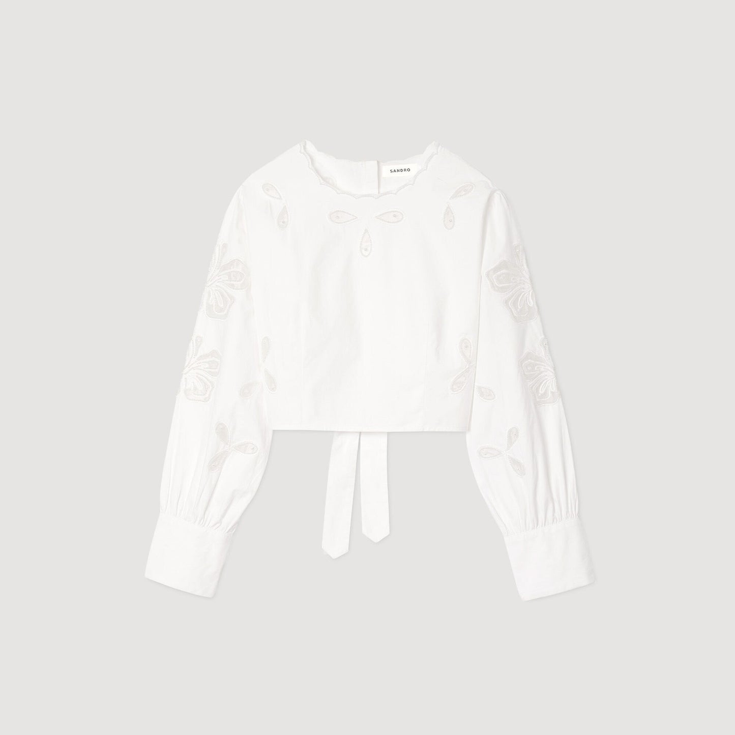 Donie Poplin Crop Top Ecru