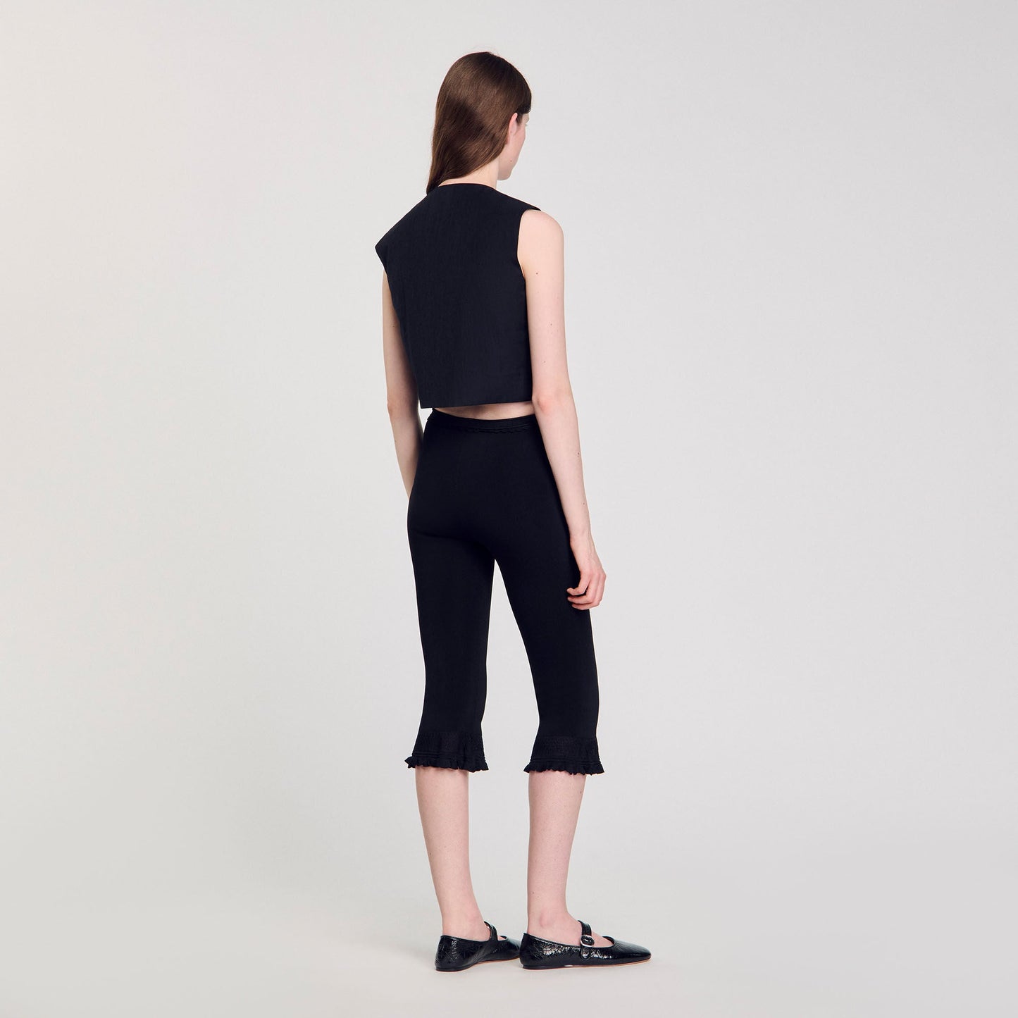 Eilat Pleated Crop Top Black