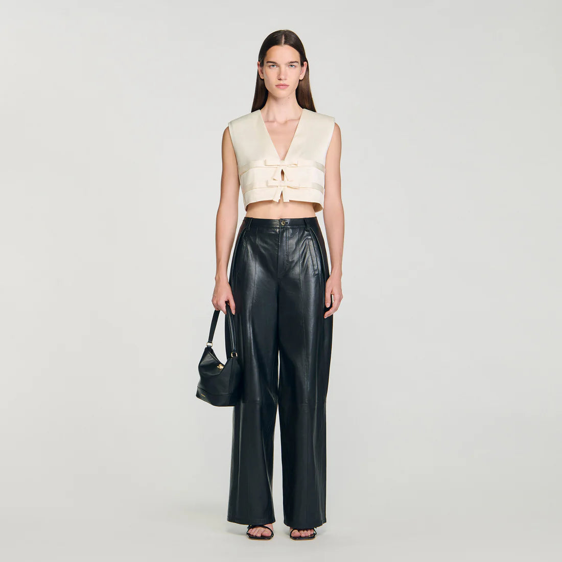 Auteuil Satin Crop Top Ecru