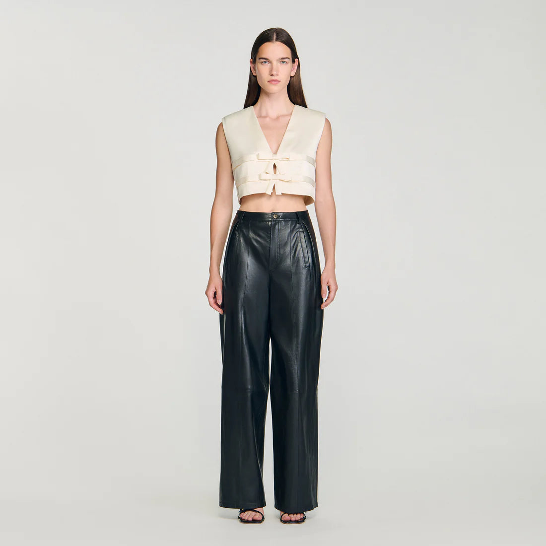 Auteuil Satin Crop Top Ecru