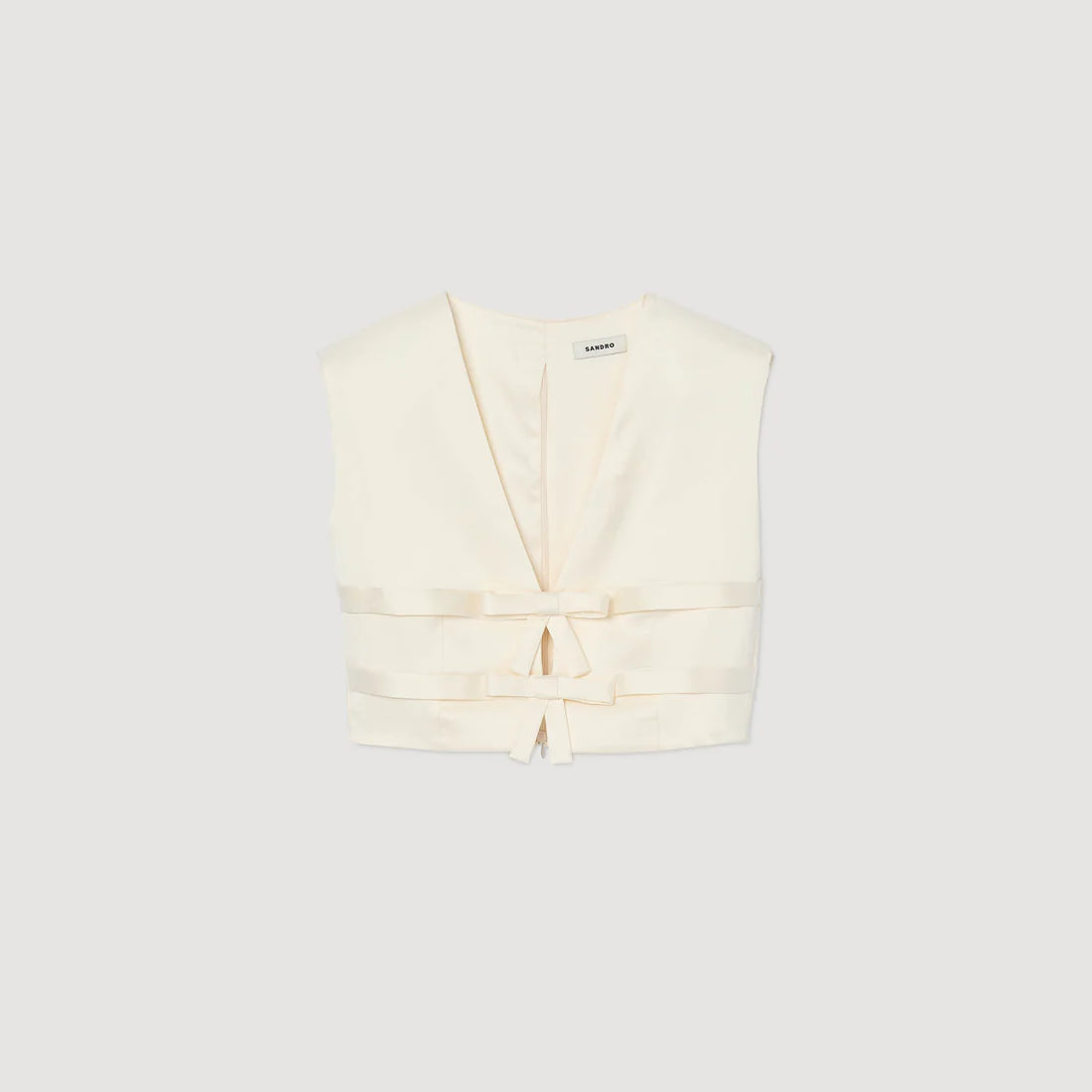 Auteuil Satin Crop Top Ecru
