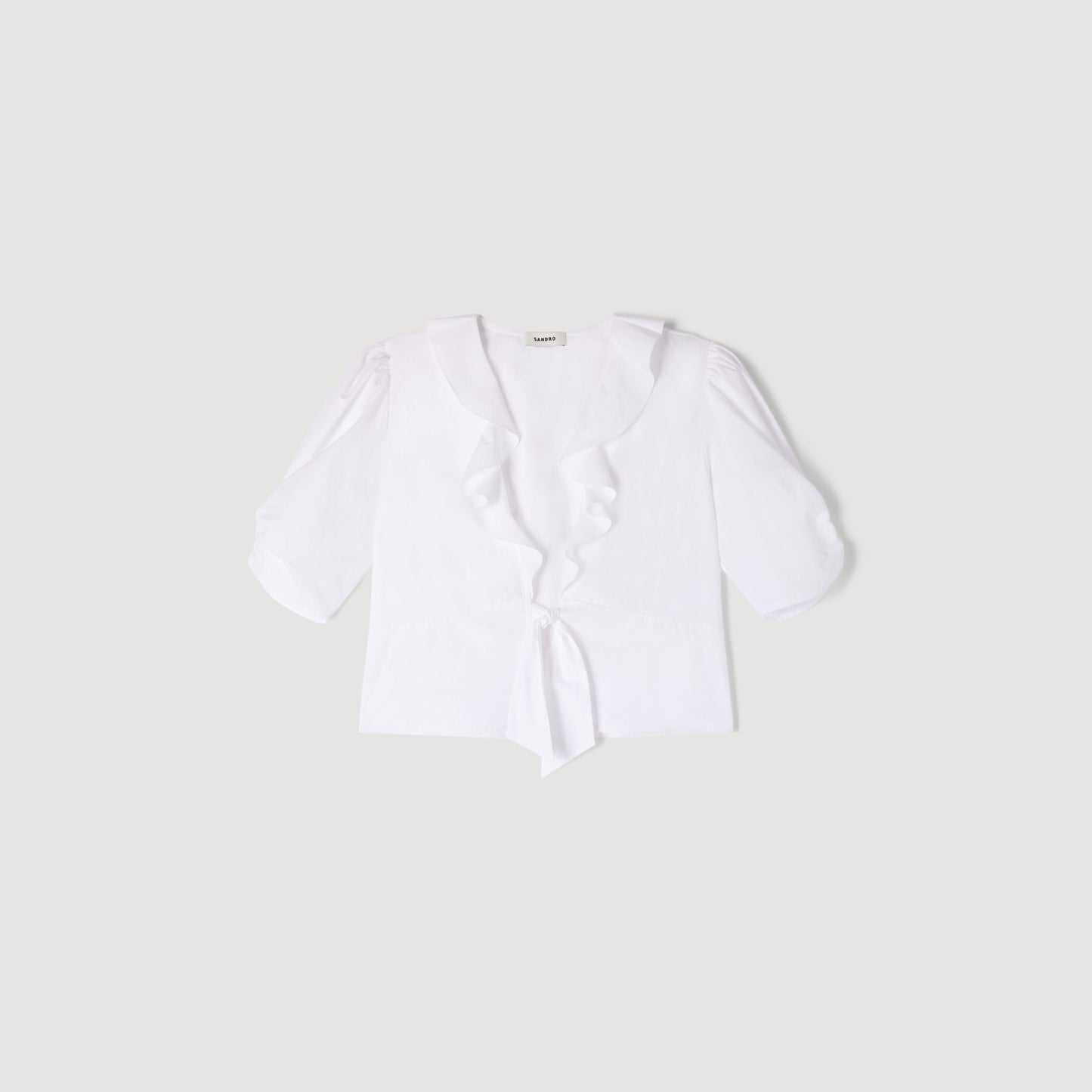 Aleo Ruffled Crop Top White