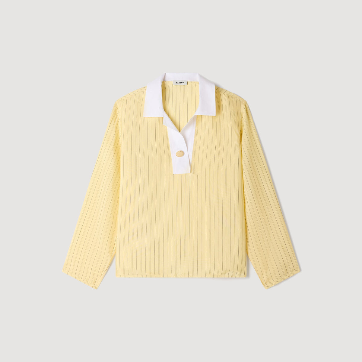 Amber Striped Cotton Top Yellow