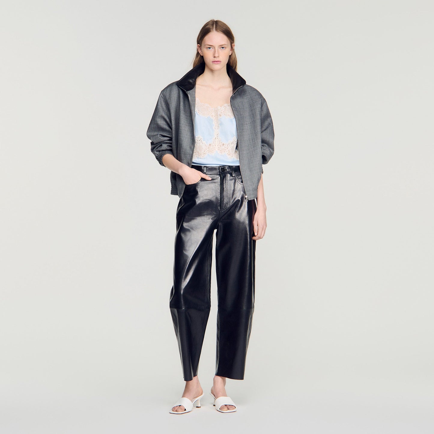 Plumeti Top Blue / Ecru