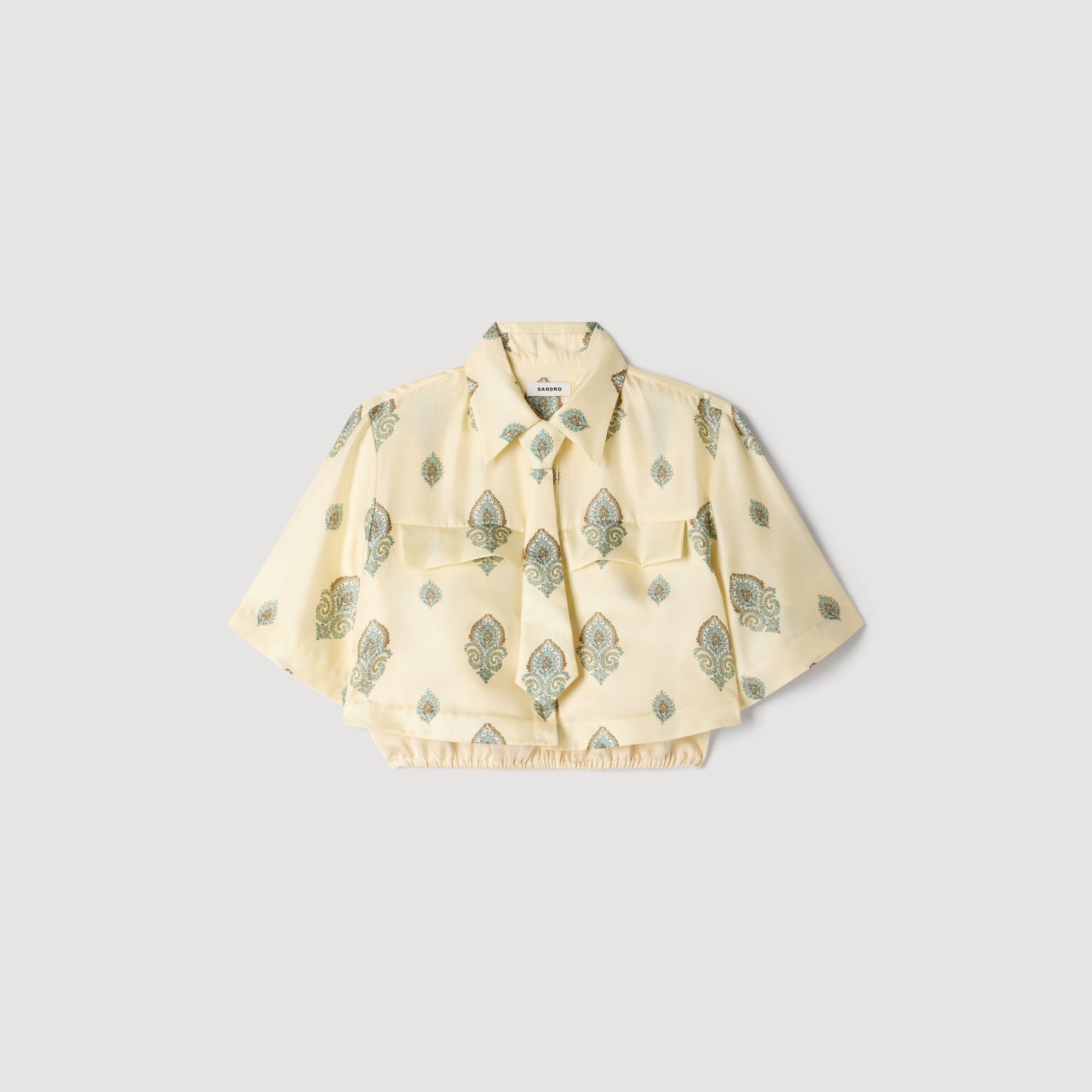 Calaventa Paisley print crop top Light Yellow