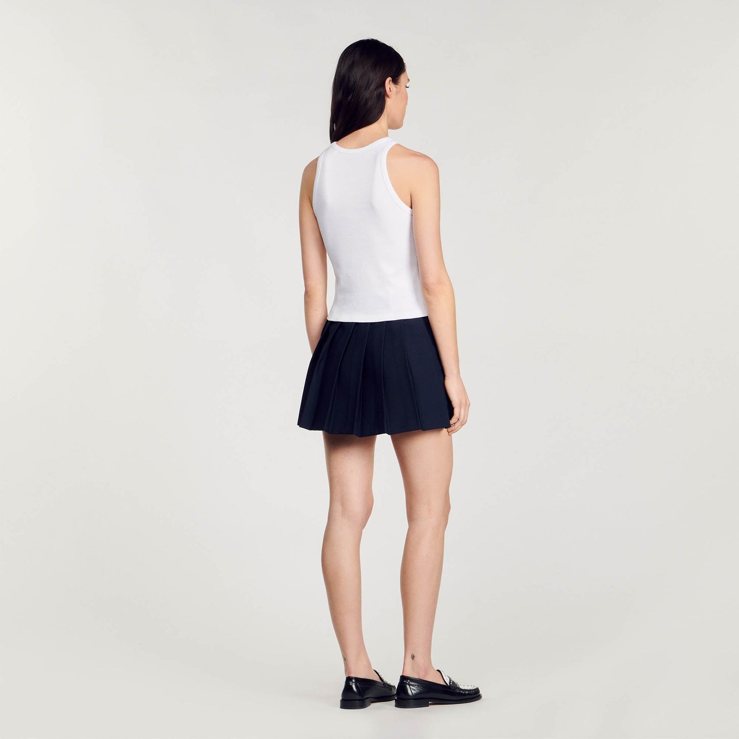 Basics Embroidered Vest Top White