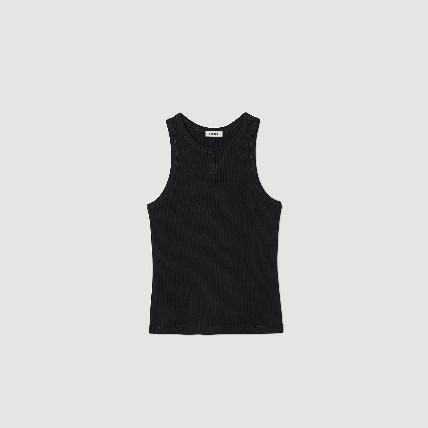Embroidered Vest Top Black