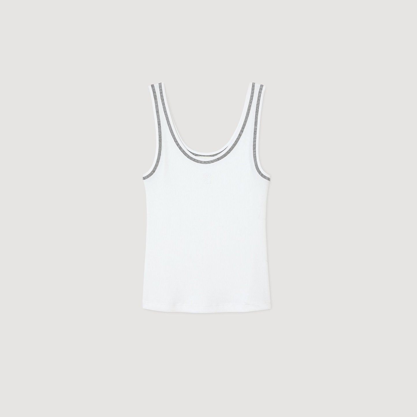 Black / White Ribbed Vest Top
