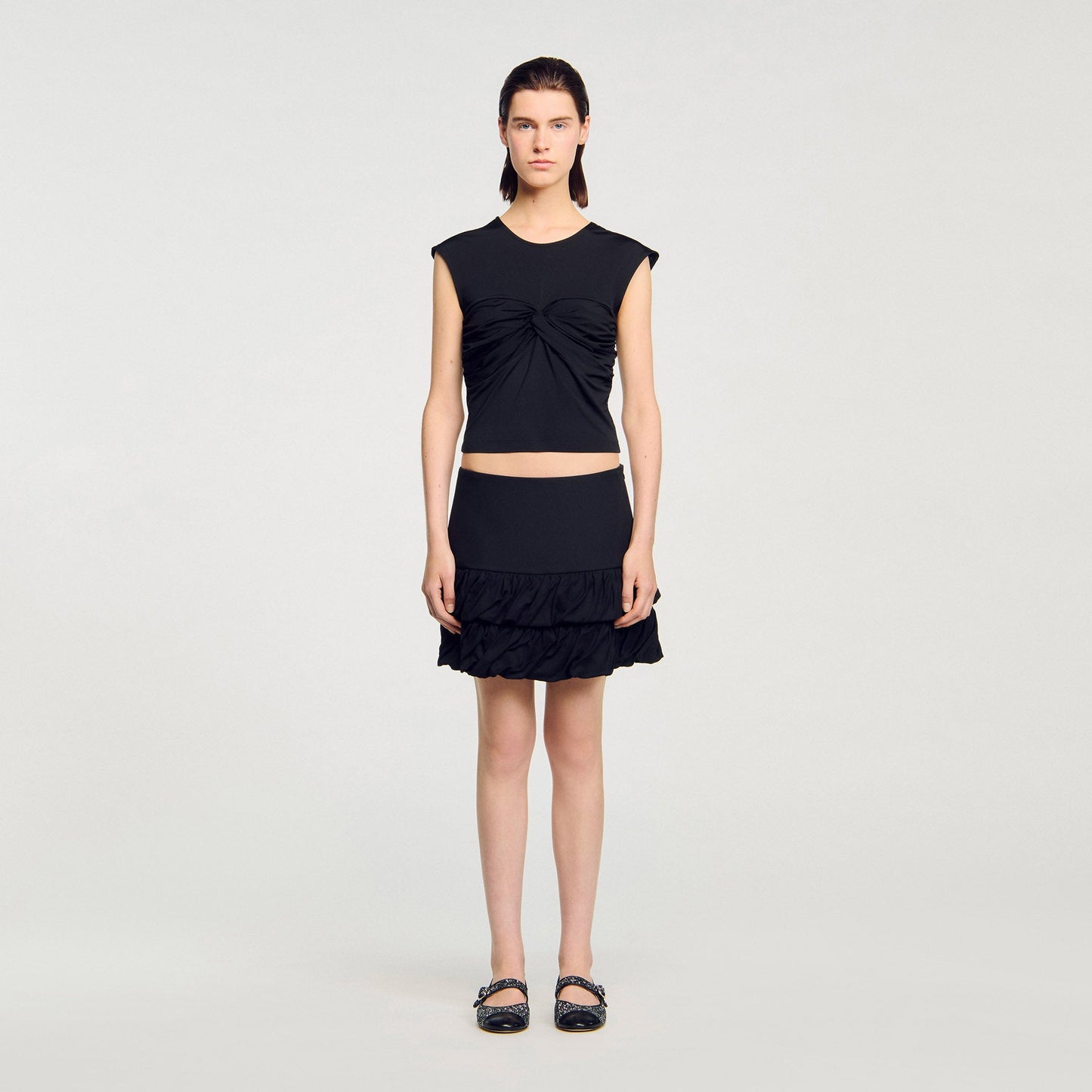 Draped T Shirt Black