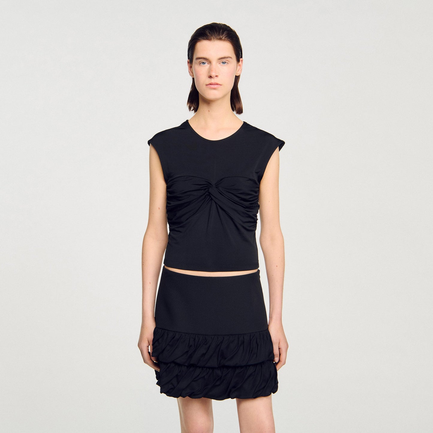 Draped T Shirt Black