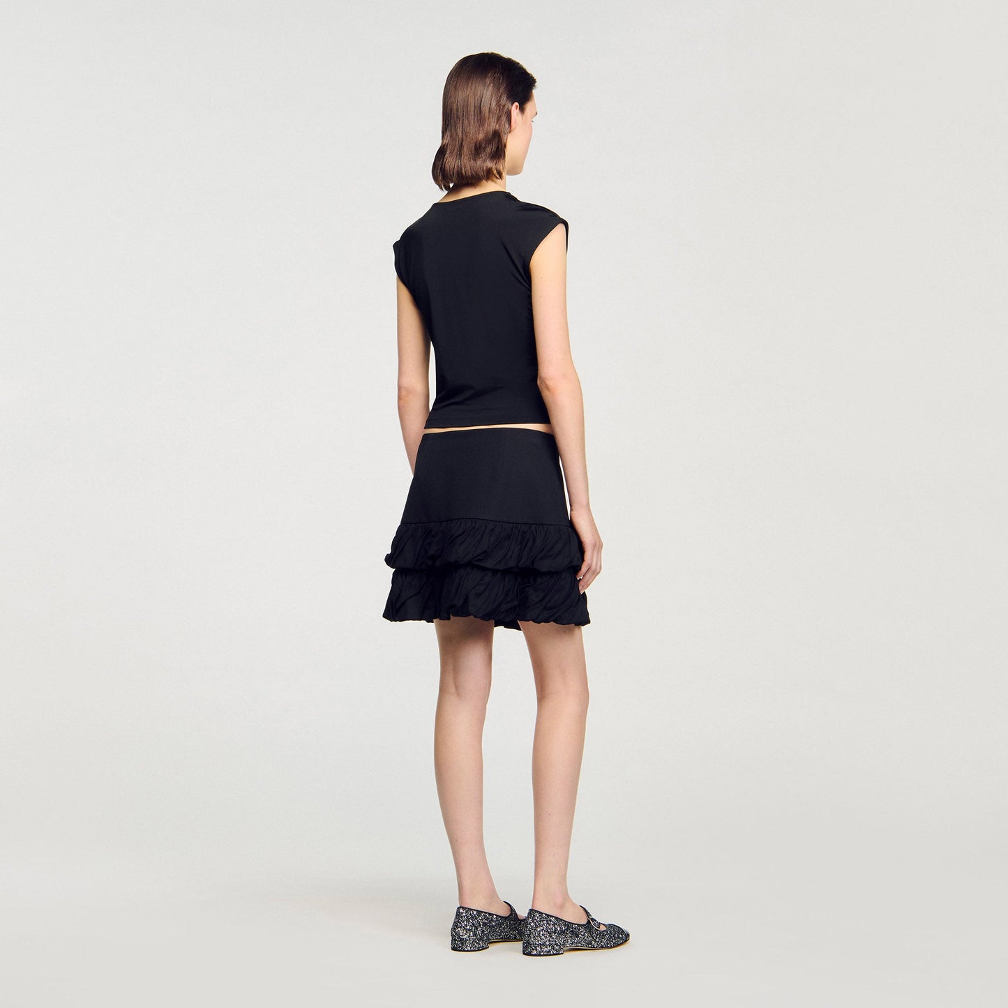 Draped T Shirt Black