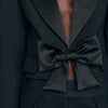 Altesse Short Satin Bow Jacket Black