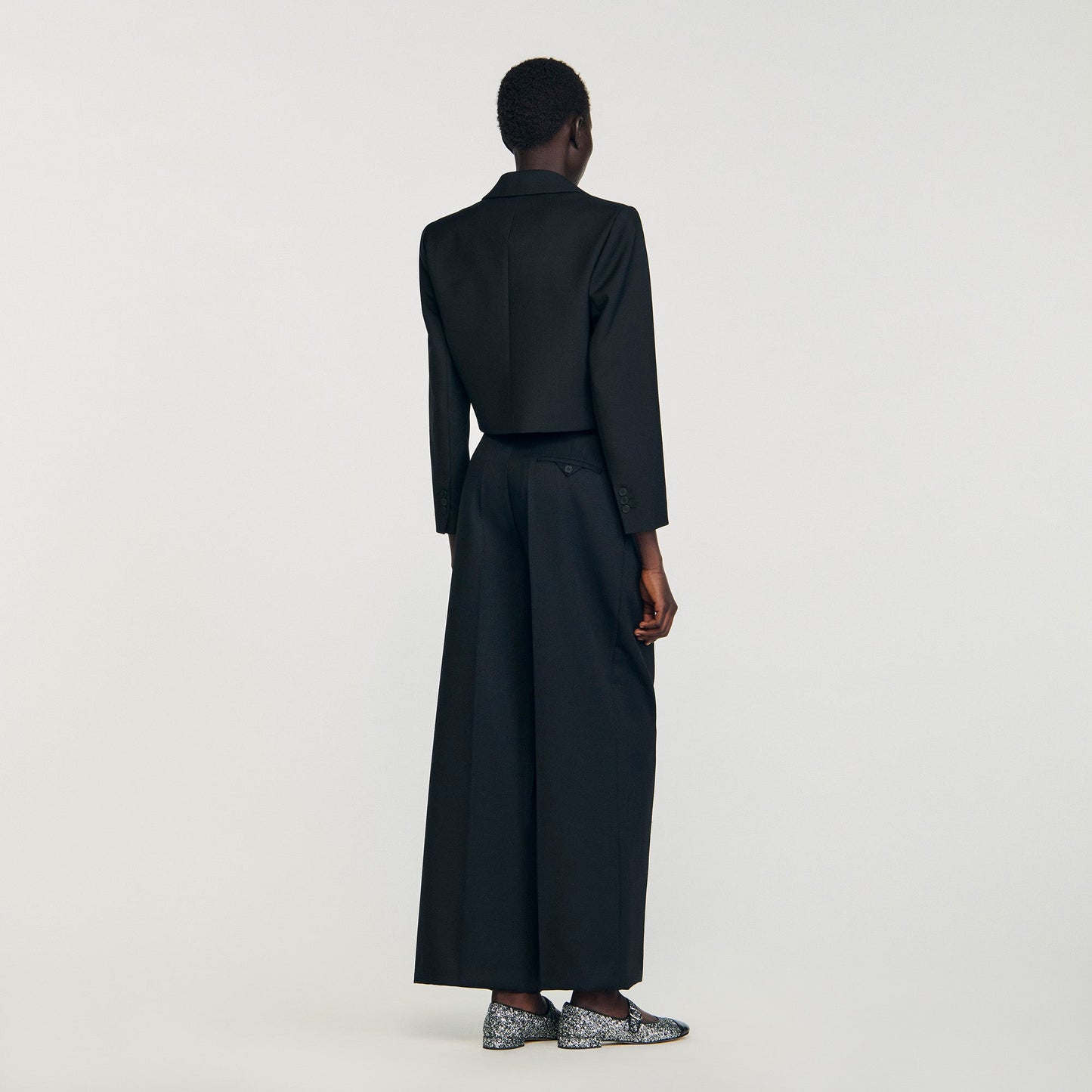 Altesse Short Satin Bow Jacket Black