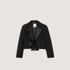 Altesse Short Satin Bow Jacket Black