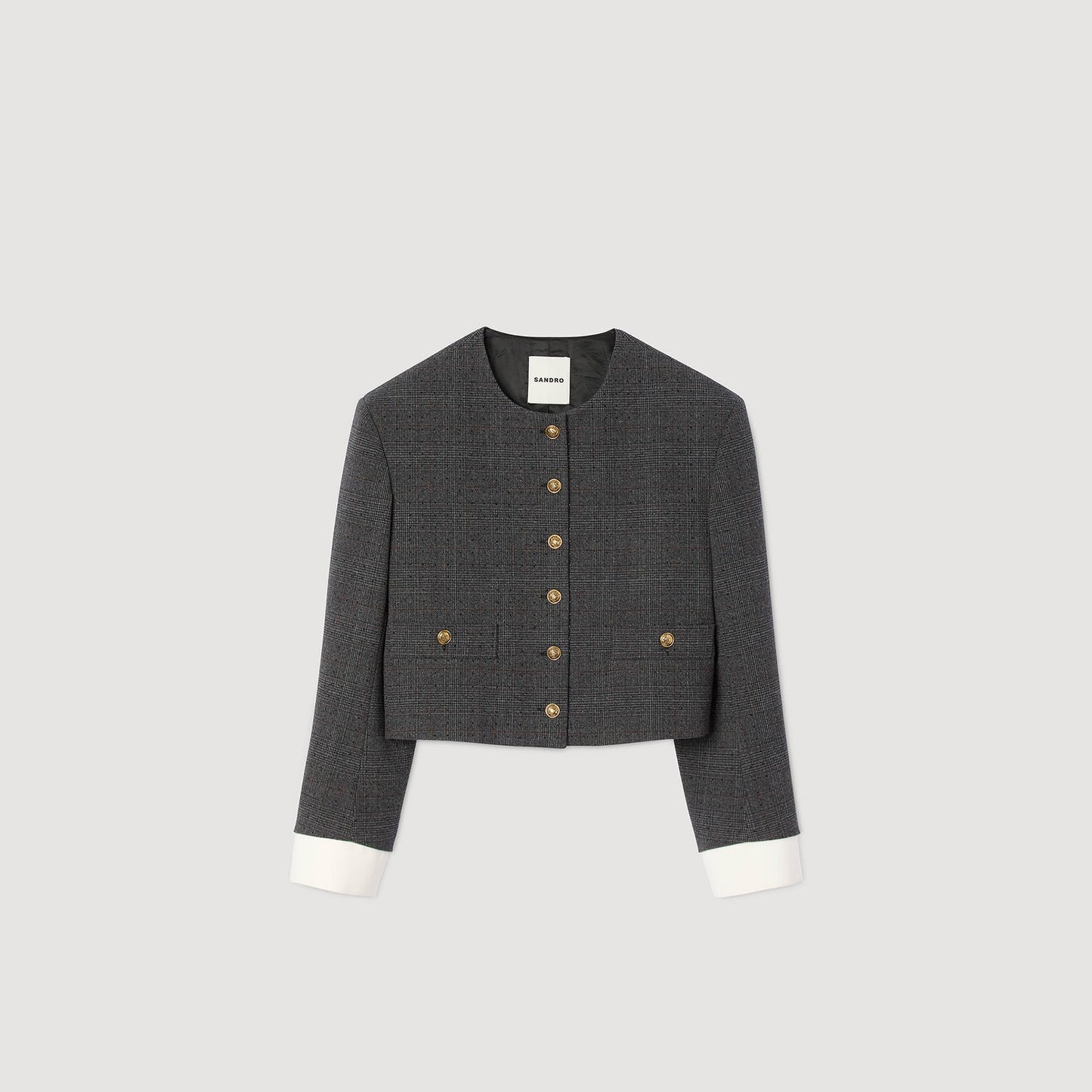 Tours Rhinestone Tailored Jacket Grey / Brown