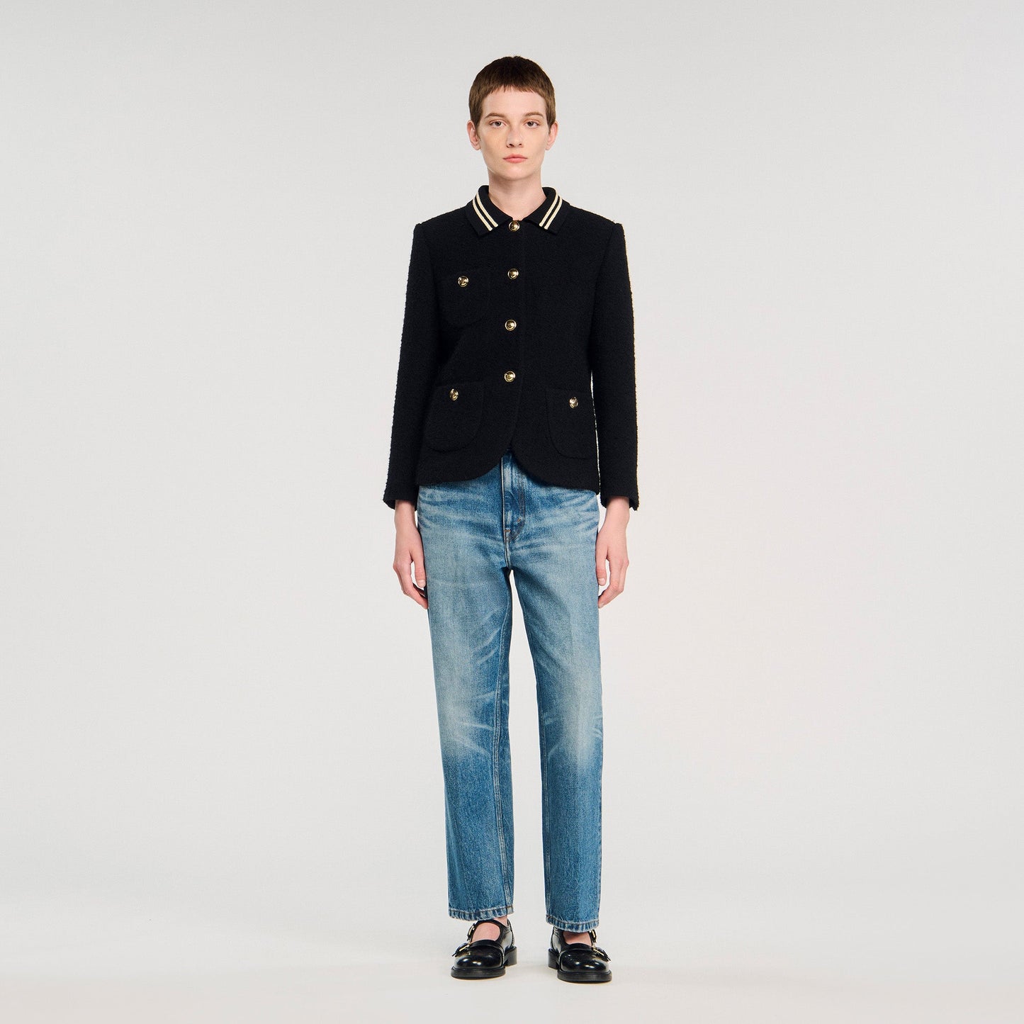 Come Tweed Jacket Black