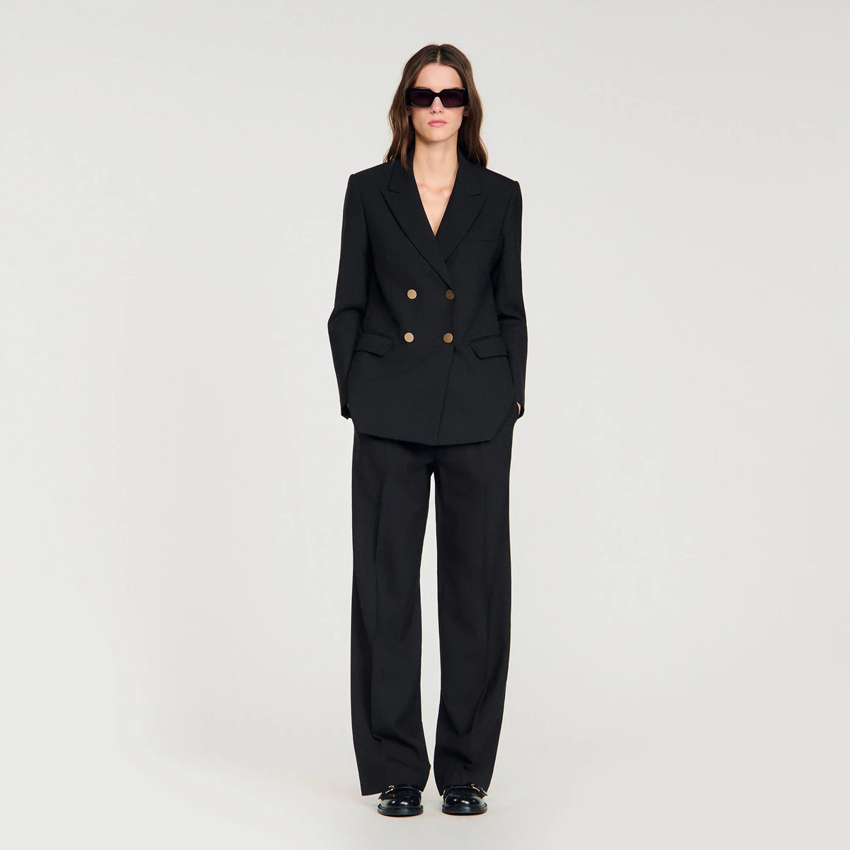 Thelma Wool Slim-Fit Suit Jacket Black