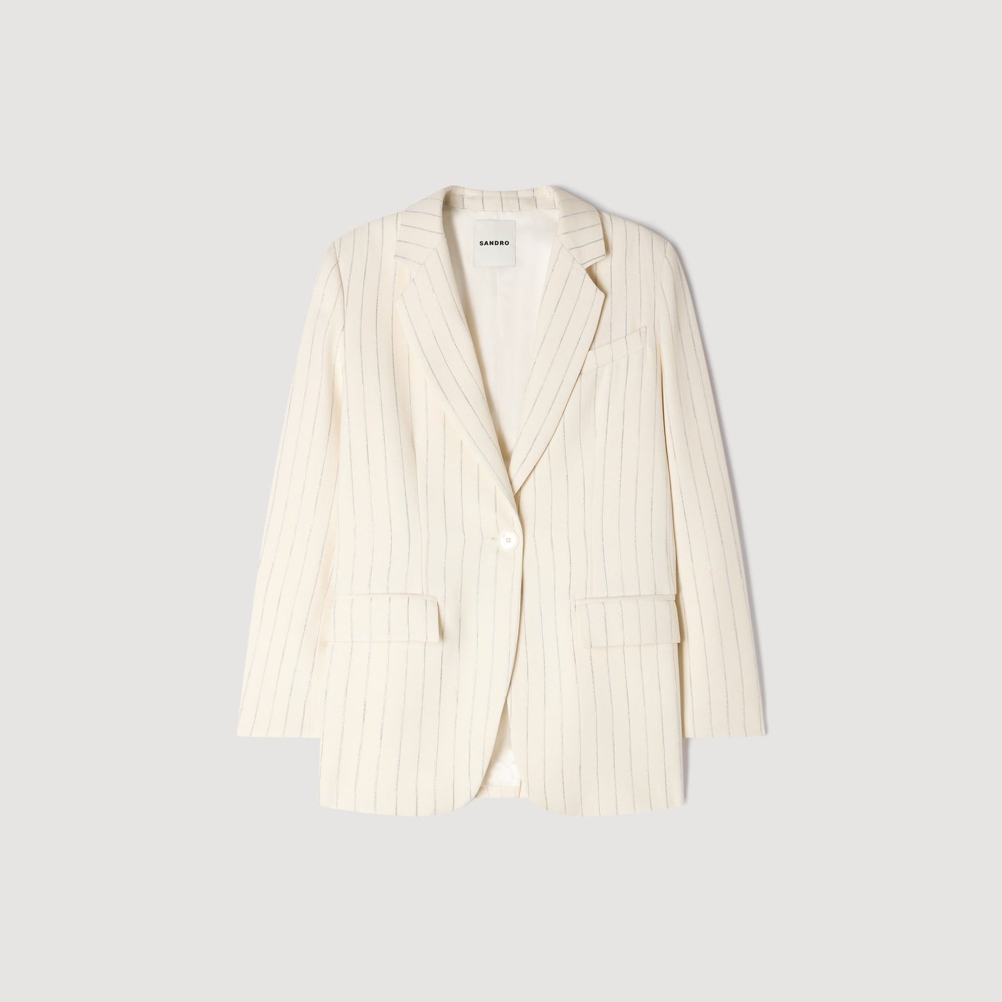 Birkin Striped Tailored Jacket Ecru / Silver