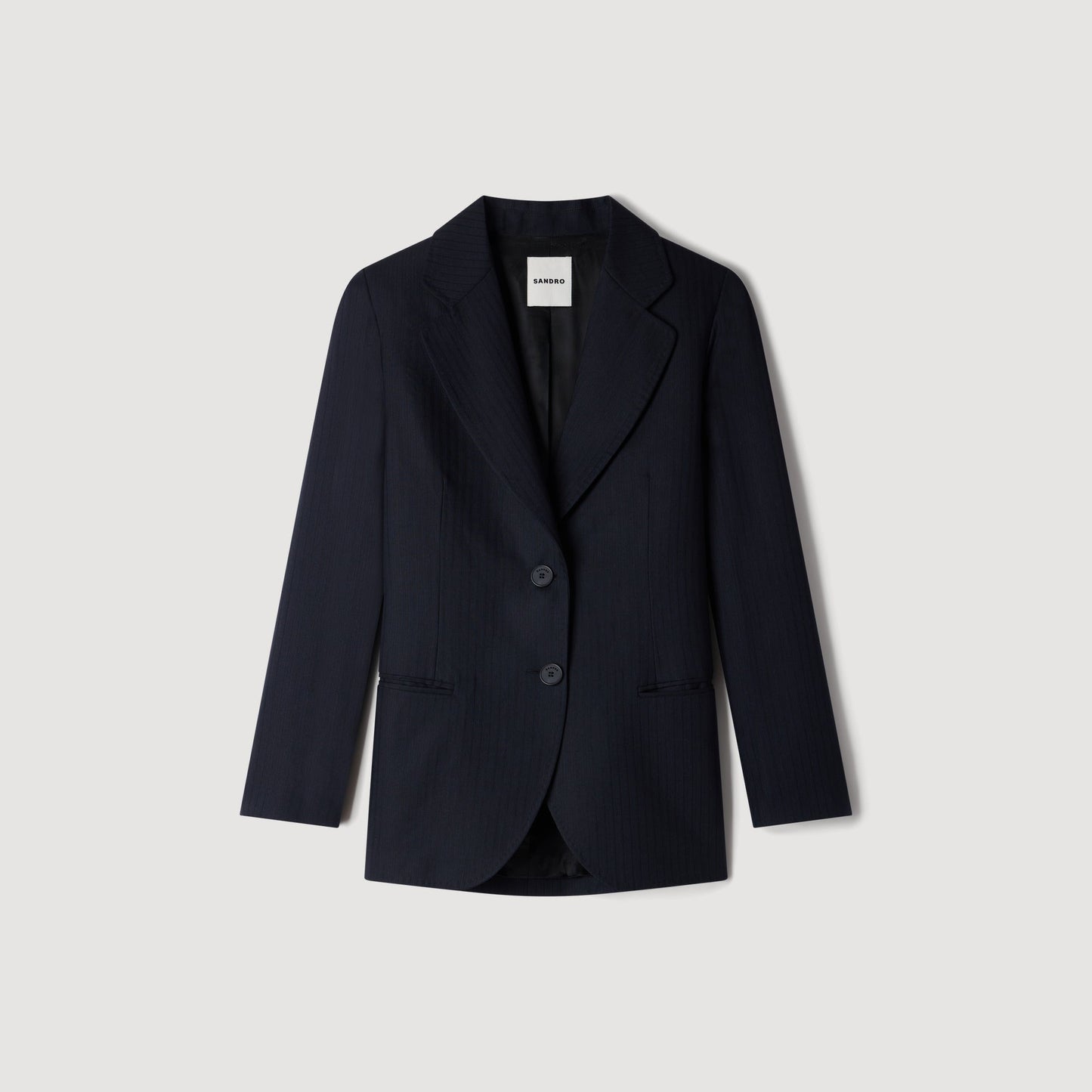 Arancella Striped Suit Jacket Navy Blue