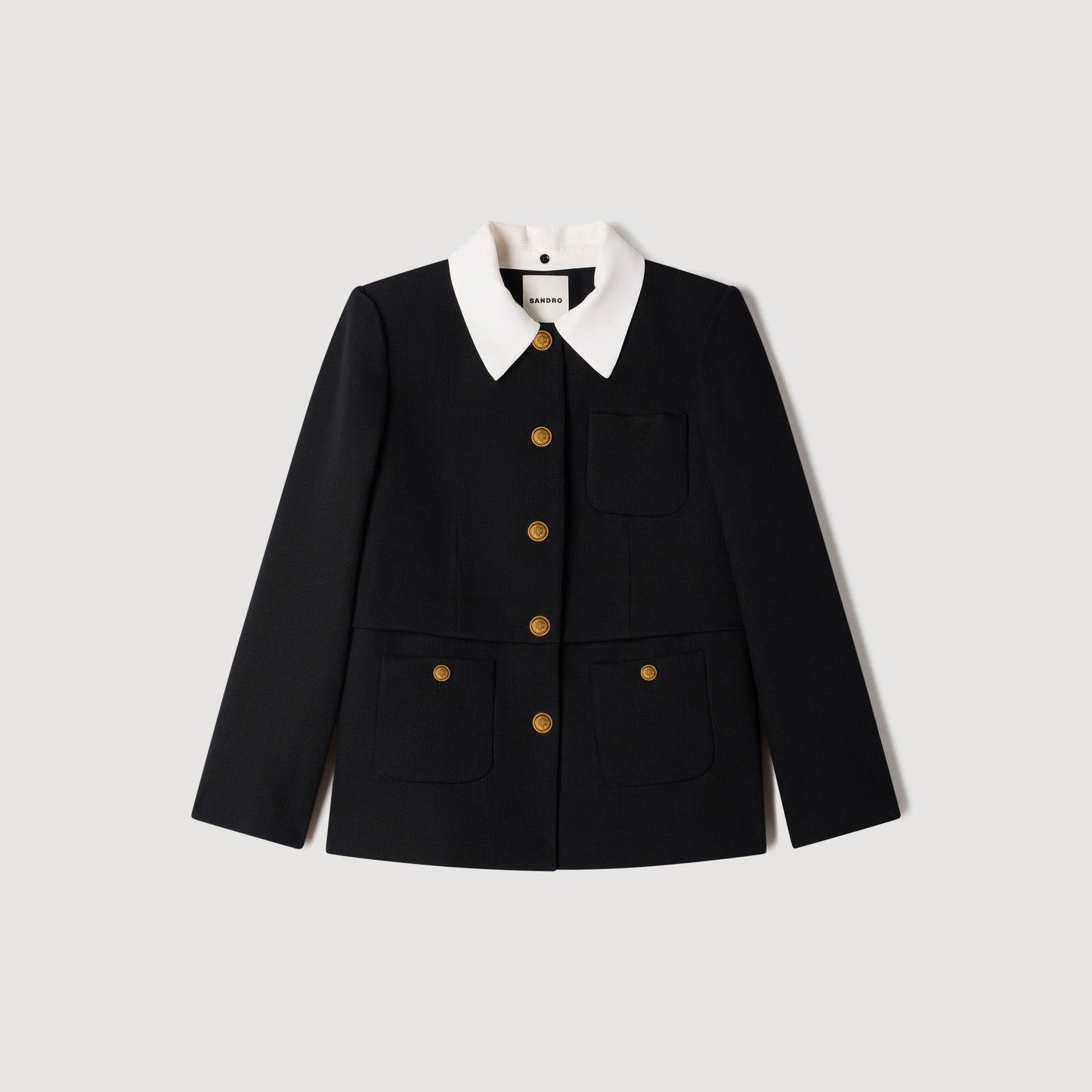 Rosmarina Jacket With Contrast Collar Black
