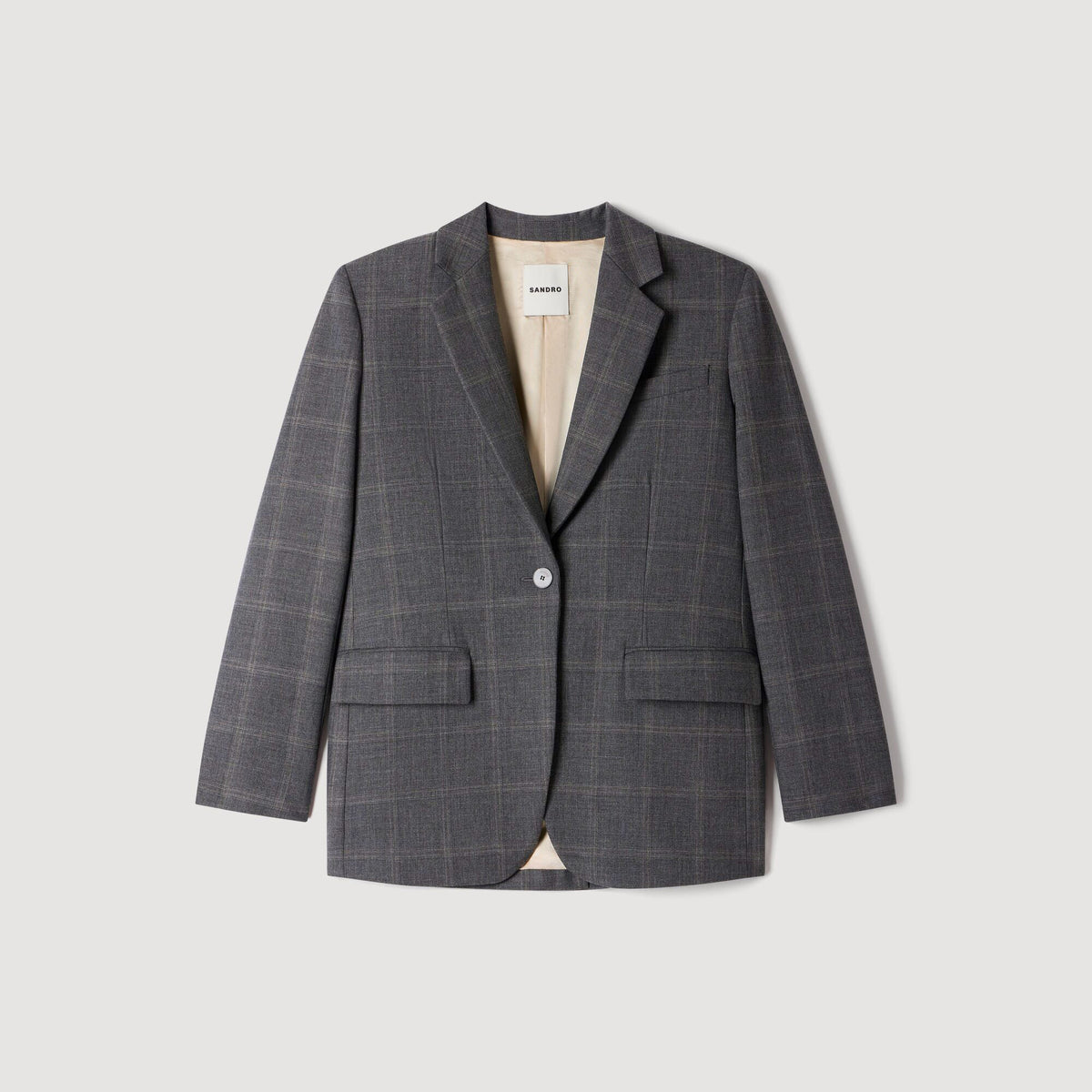 Saveria Check tailored jacket Grey