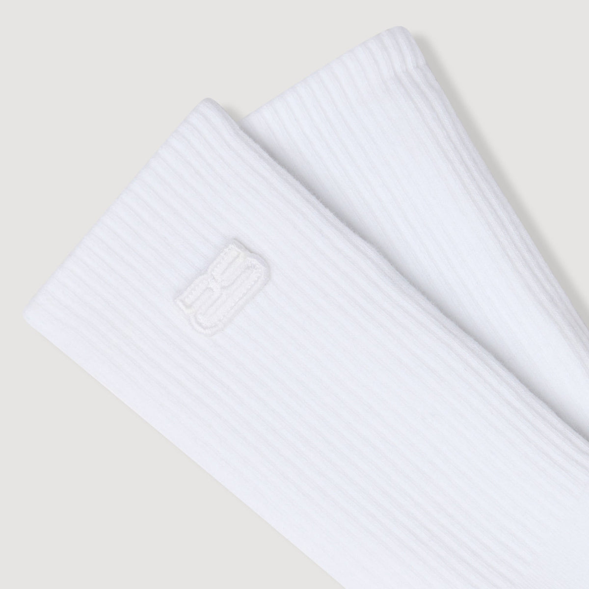 Double-S- Sock Embroidered Socks White