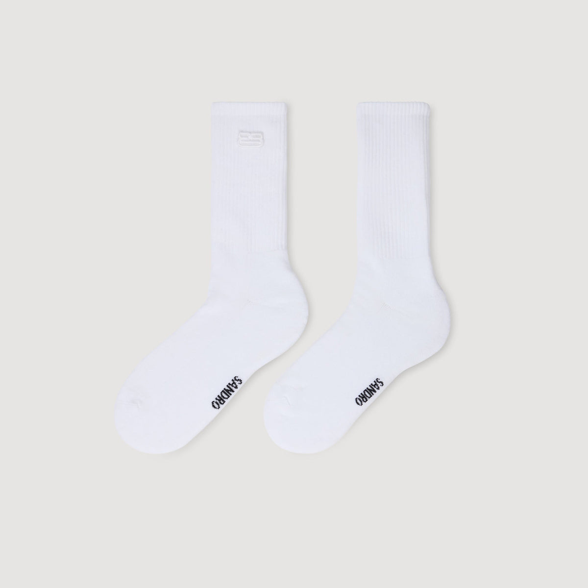 Double-S- Sock Embroidered Socks White