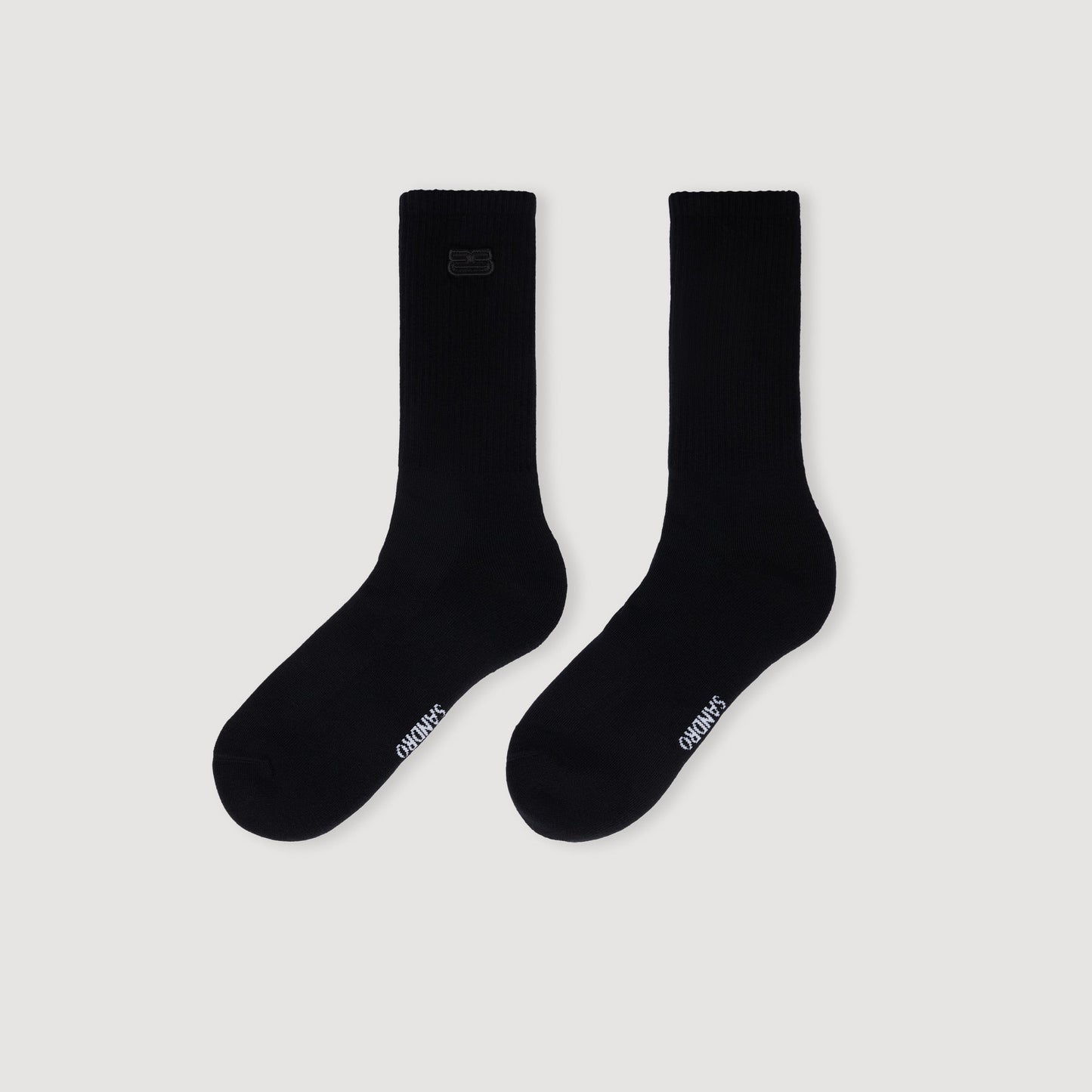 Double-S- Sock Embroidered Socks Black