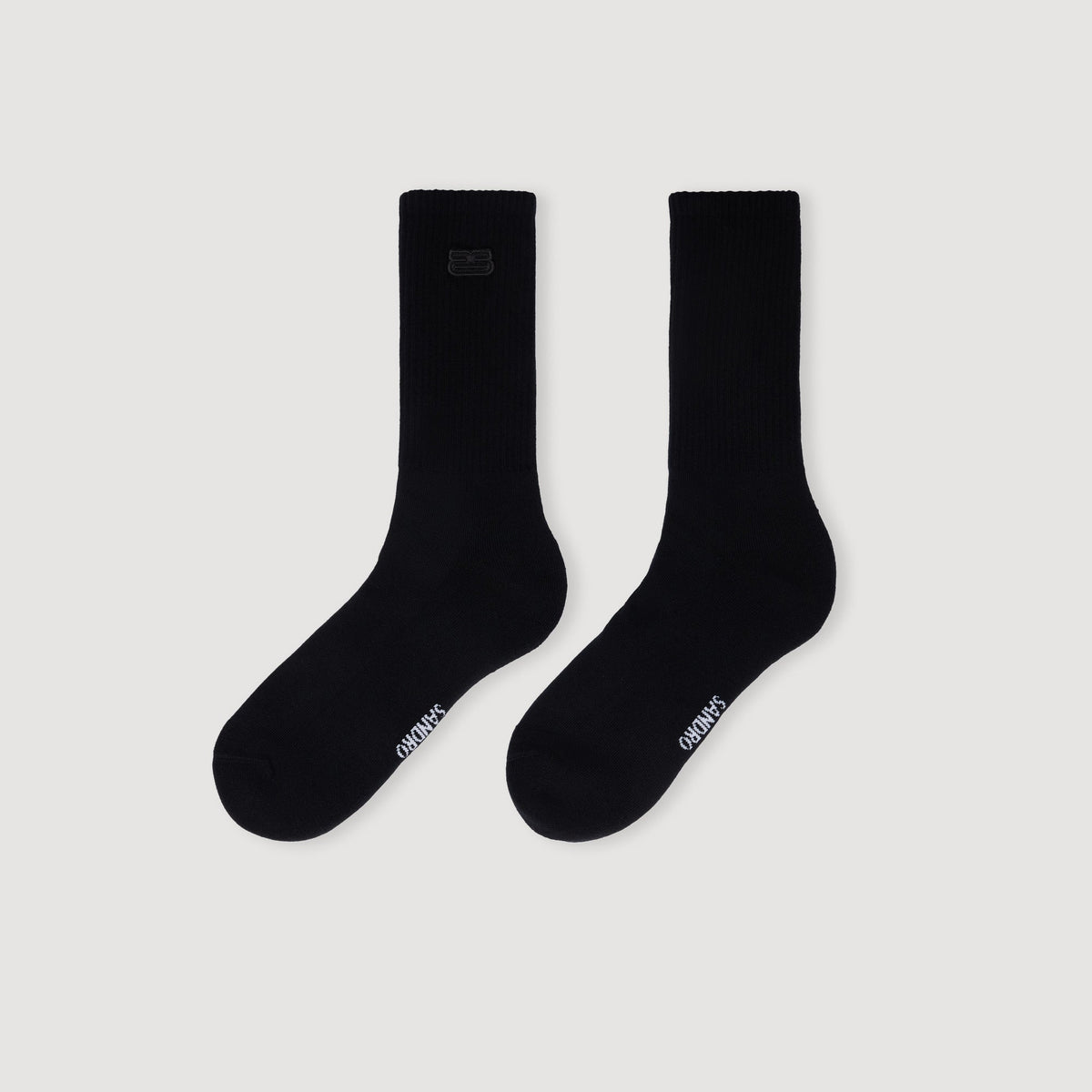Double-S- Sock Embroidered Socks Black