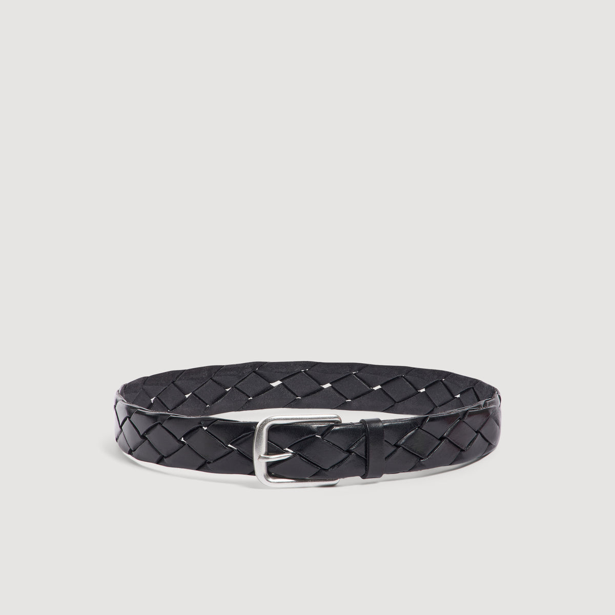 Large Woven Belt Braided veg-tanned leather belt Black