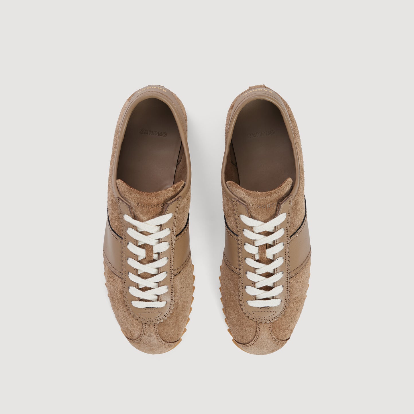 Soft Runner Low-top leather and suede trainers Cappucino