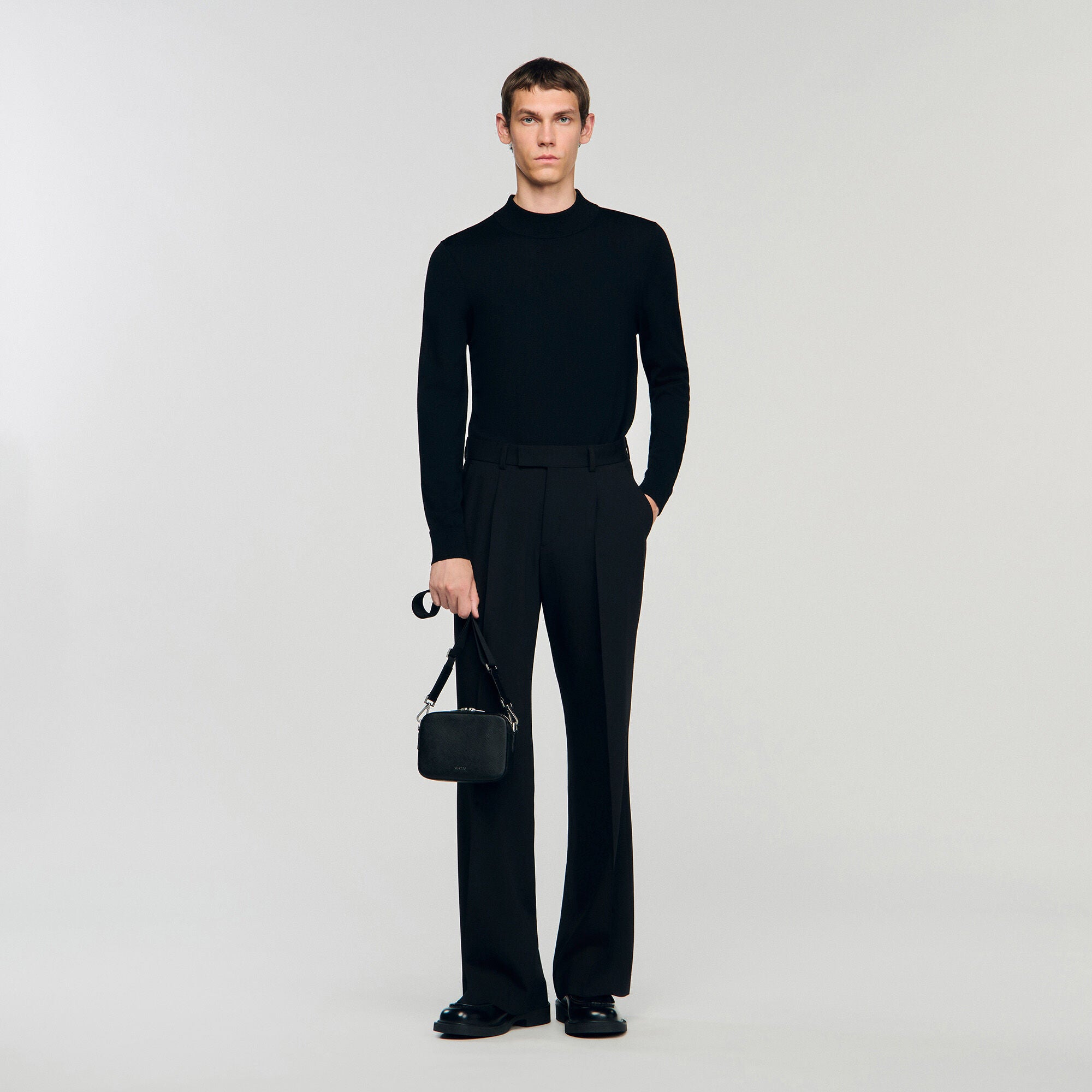 Minibag Hook Small Saffiano Leather Bag Black