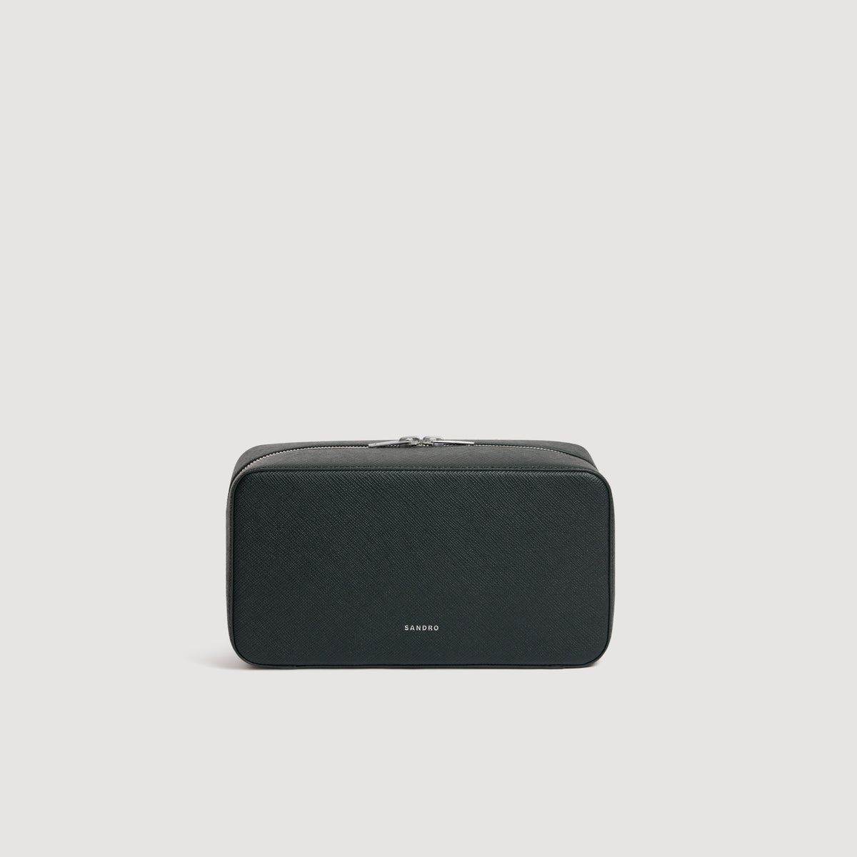 Washbag Saffiano Reconstituted leather toilet bag Green