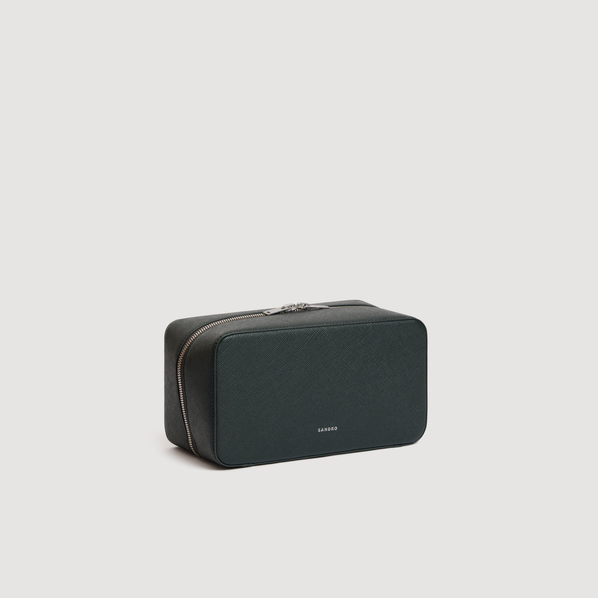 Washbag Saffiano Reconstituted leather toilet bag Green