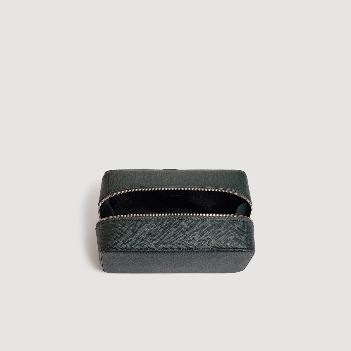 Washbag Saffiano Reconstituted leather toilet bag Green
