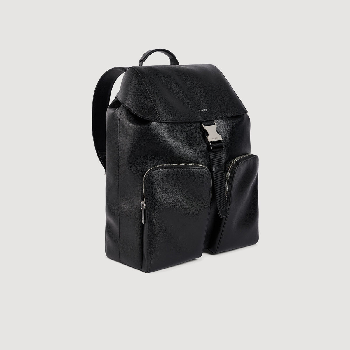 Pocket Backpack Reconstituted leather rucksack Black
