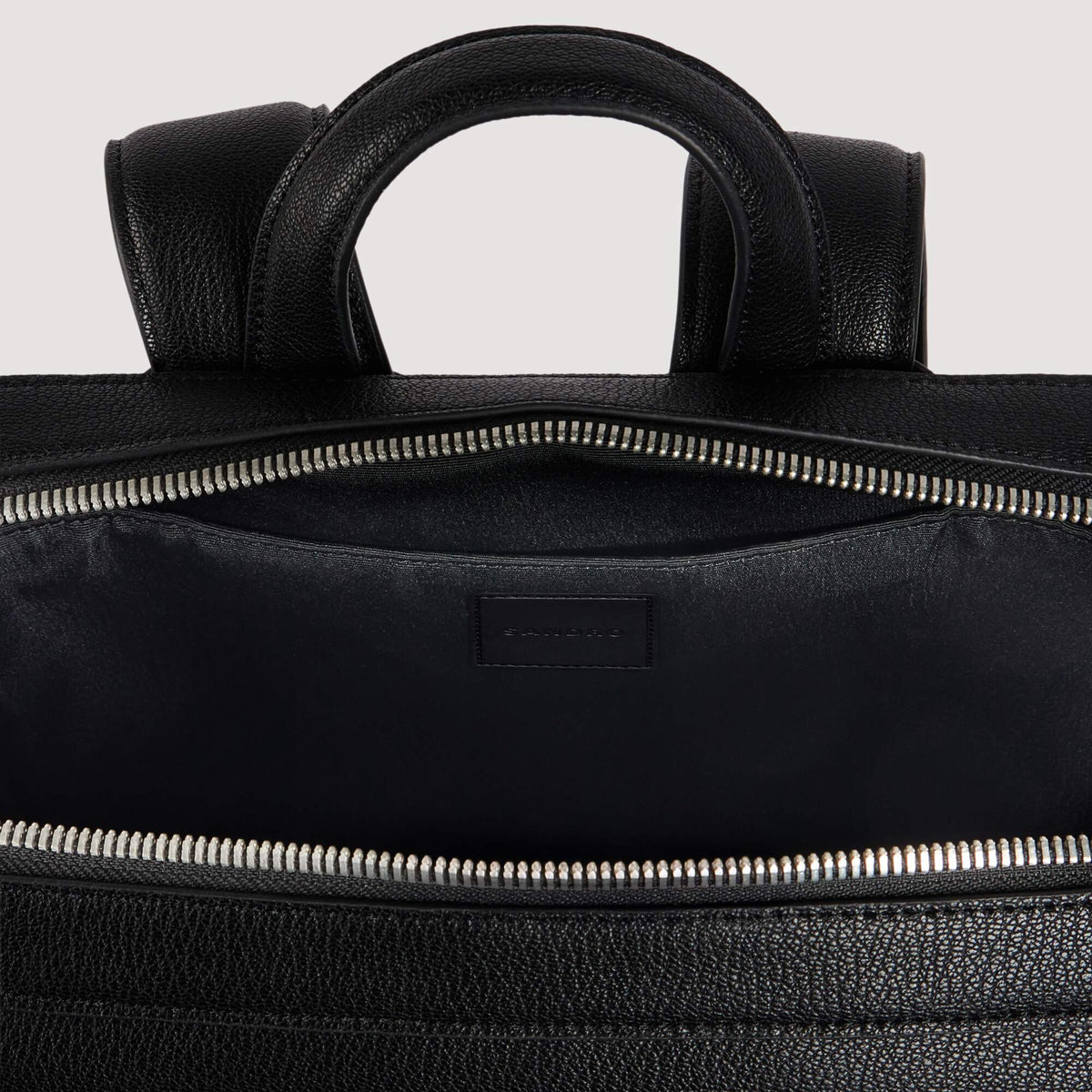 Backpack Vertical Regrain Reconstituted leather rucksack Black